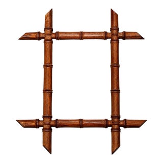 Antique Petite French Faux Bamboo Mirror For Sale