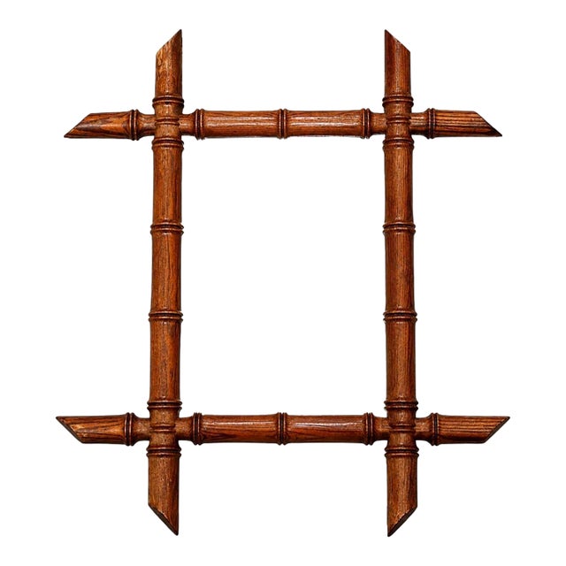Antique Petite French Faux Bamboo Mirror For Sale