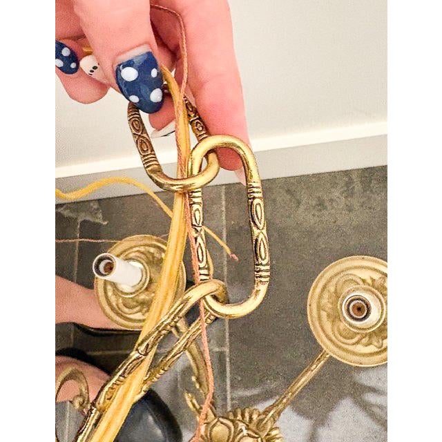 Early 20th Century Early 20th Century Ornate Art Nouveau Brass Chandelier For Sale - Image 5 of 5