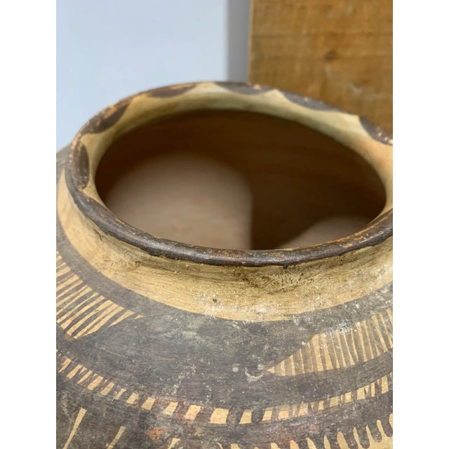 Early 20th Century Early 20th Century Vintage Hand Painted Clay Pottery Vessel For Sale - Image 5 of 7