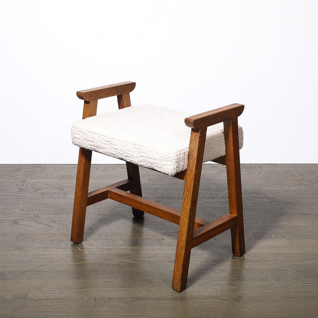Mid-Century Modernist Oak Stool by Guillerme Et Chambron Edition Votre Maison For Sale - Image 12 of 14