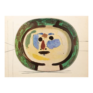 1955 Swiss Print of Picasso's Ceramic Platter "Young Smiling Face" For Sale
