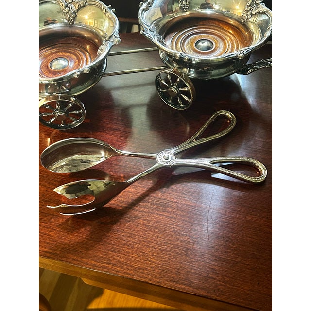 American Vintage Towle “Beaded Antique” Silver Plate Salad or Asparagus Tongs For Sale - Image 3 of 7