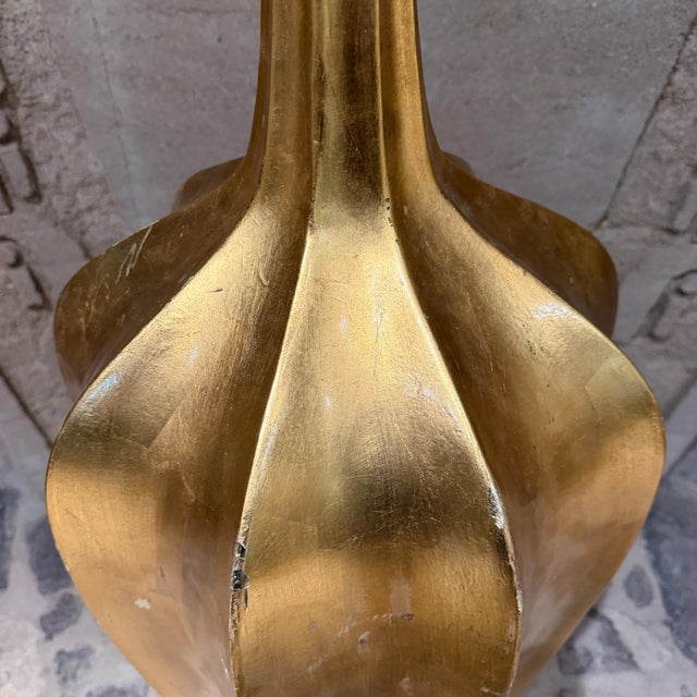 Oversize Accolade Gold Leaf Floor Vase Fiberglass Resin Modern For Sale - Image 10 of 10