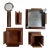Vintage Trussardi Wood & Metal Desk Accessories Set For Sale