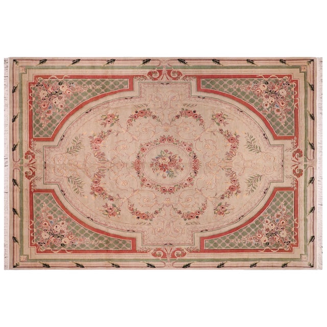 Gray Renaissance Abusson Pak-Persian Gray/Green Wool Rug - 9'0'' X 12'4'' For Sale - Image 8 of 8