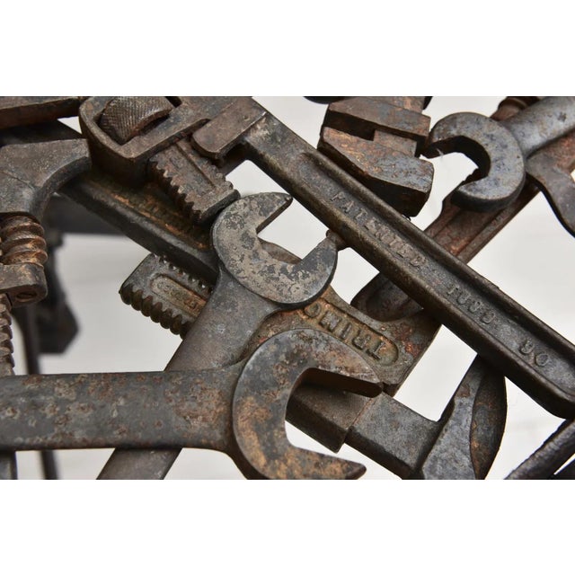 Vintage Custom Glass Top Metal Sculpture Table For Sale In New York - Image 6 of 12