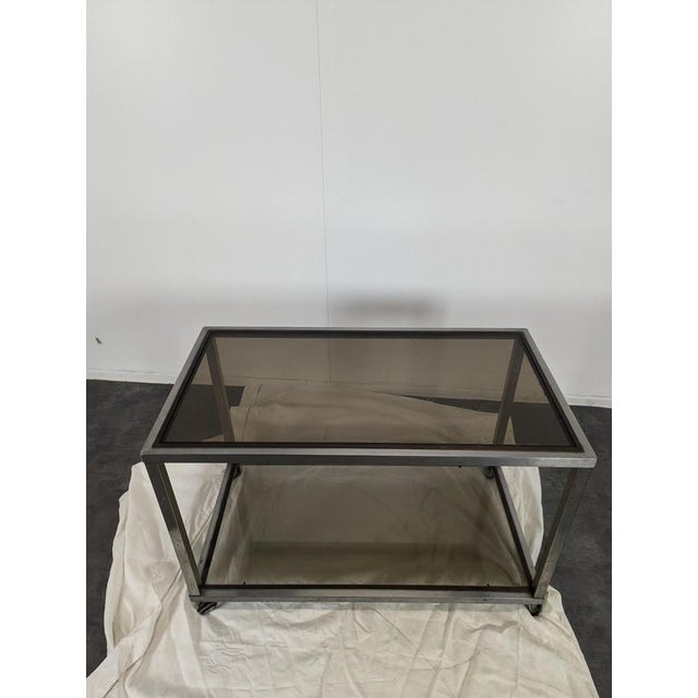 Space Age Chrome and Smoked Glass Server For Sale - Image 3 of 7