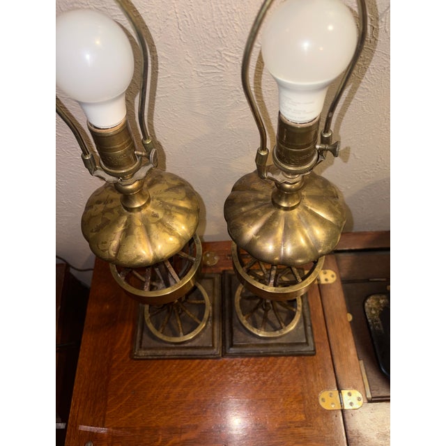 E.F. Chapman Visual Comfort & Co. Hollywood Regency Open-Cage Brass Table Lamps - A Pair For Sale - Image 4 of 12