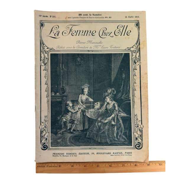 Antique French Fashion, Interiors & Women’s Culture Magazine, La Femme Chez Elle, March 15, 1914 For Sale - Image 14 of 14