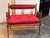 Antique Victorian Red Damask Upholstered Settee For Sale - Image 4 of 12