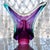 2000 - 2009 Joseph Nielander Gestural Art Glass Sculpture – Amethyst Teal & Clear Studio Glass For Sale - Image 5 of 5