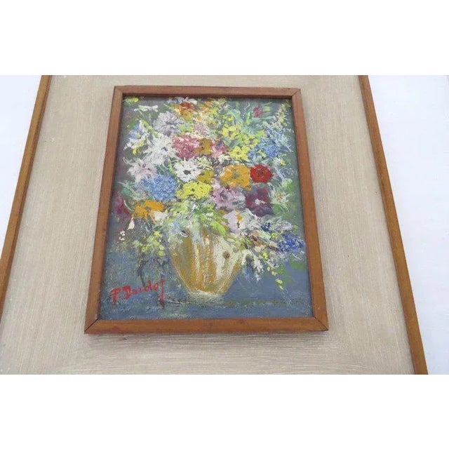 Charming still life painting of vase with flowers. Period frame. Measures 14 1/2" by 12 1/2". Site 8 1/2' by 6 1/2"....