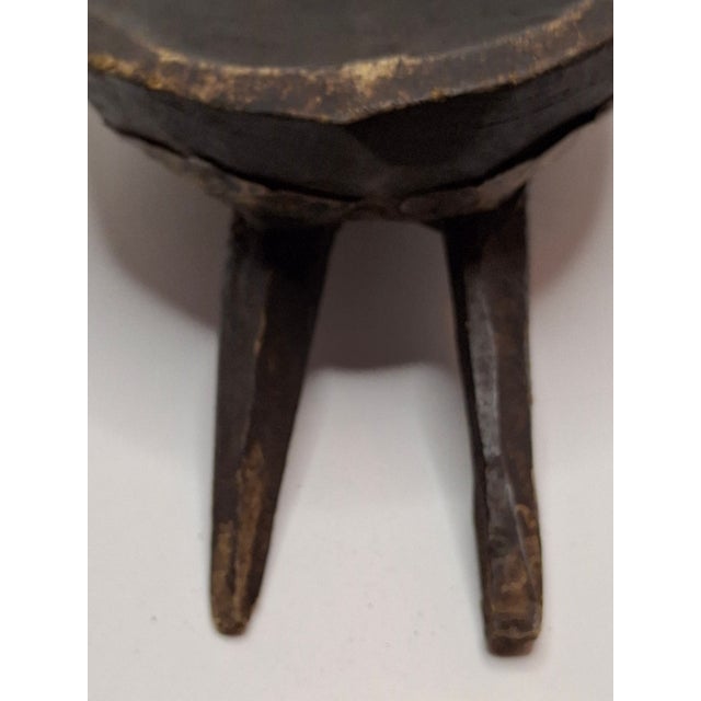 Authentic Marka African Mask Mali - Hammered Brass & Copper Over Wood Tribal Art For Sale - Image 9 of 18