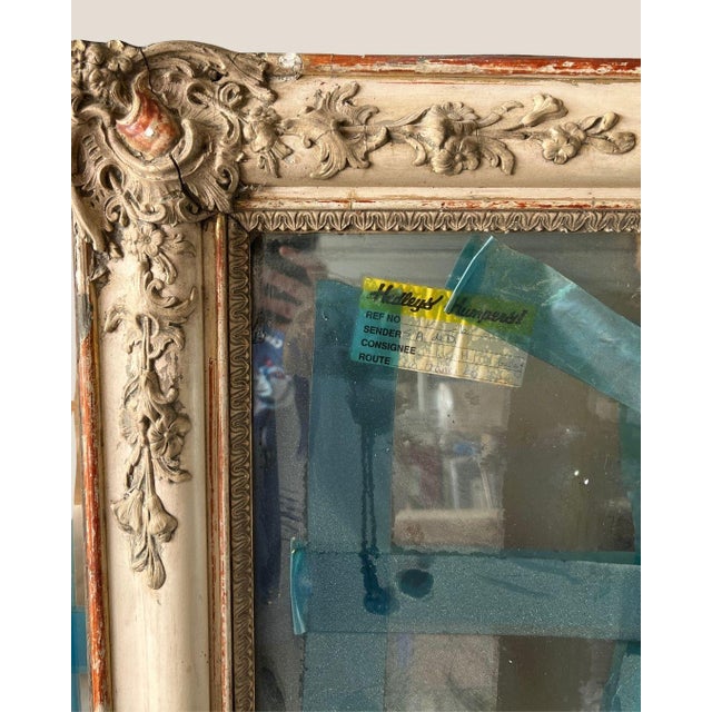 Late 19th Century French 19th Century Mantel Mirror With Original Glass & Paint For Sale - Image 5 of 17