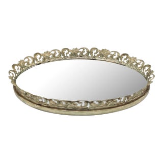 Art Nouveau French Mirrored Vanity Tray For Sale