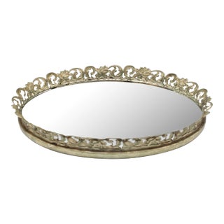 Art Nouveau French Mirrored Vanity Tray For Sale