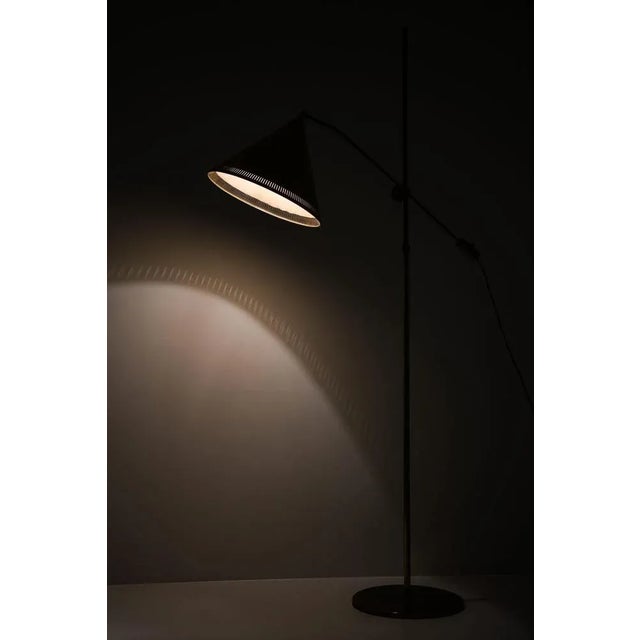 Floor Lamp in Brass with Original Yellow Lamp Shade, 1950s For Sale - Image 11 of 13