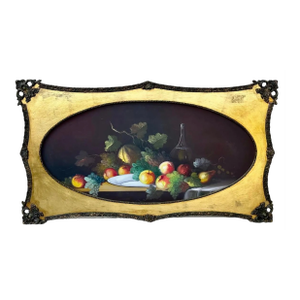 Old Master 19th Century Still Life With Fruit Oil Painting by Barajas, Framed