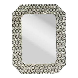 Vintage Coastal Notched Shell Mirror For Sale
