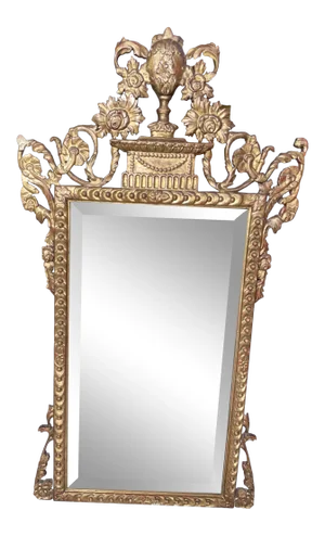 Antique Florentine Gilt Wooden Entry Mirror