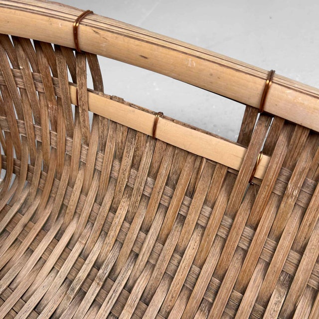 Shōwa Japanese Furuimi Woven Harvest Basket, 1980s For Sale - Image 6 of 12