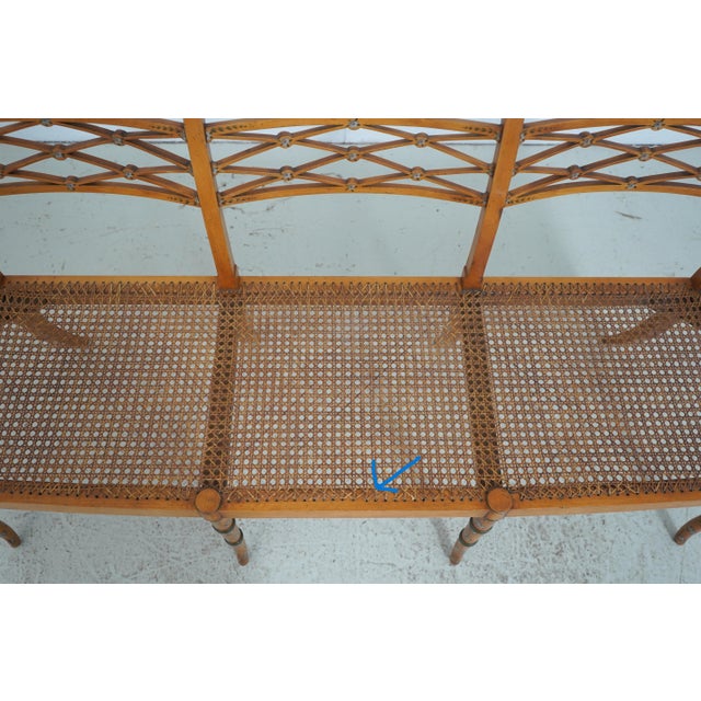 Wood Adams Triple Back Painted Decorated Settee For Sale - Image 7 of 18