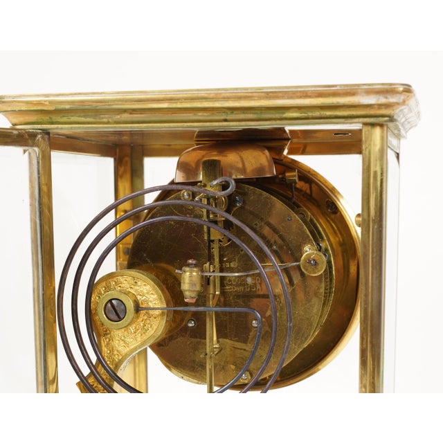 Wm. L. Gilbert Crystal Regulator Carriage Clock, Antique Brass For Sale - Image 9 of 9
