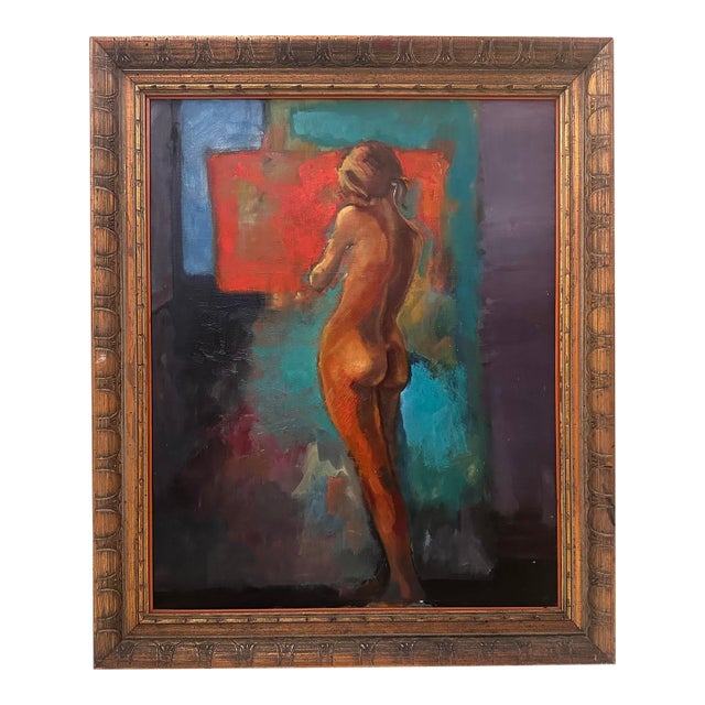 1990s Female Nude Painting, Framed For Sale