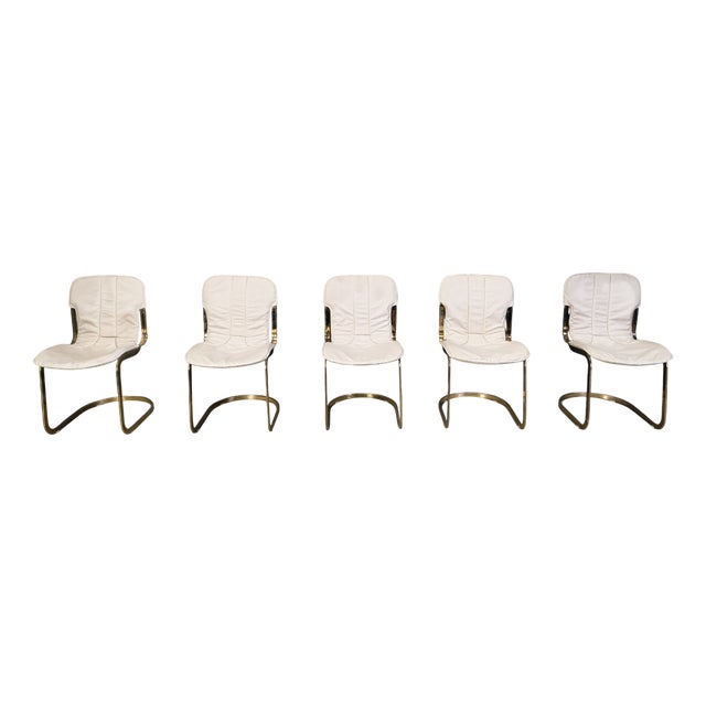 Italian Cantilever Dining Chairs from Cidue, 1970s, Set of 5 For Sale