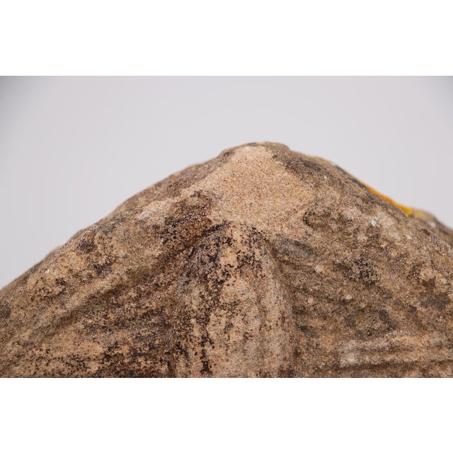 Indian 19th Century Large Buddha Votive Plaque, Sandstone on Metal Stand, India For Sale - Image 3 of 17