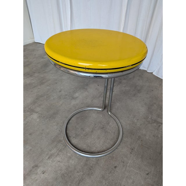 Vintage Bauhaus Yellow Bar Table in Chrome, 1970s For Sale - Image 11 of 18