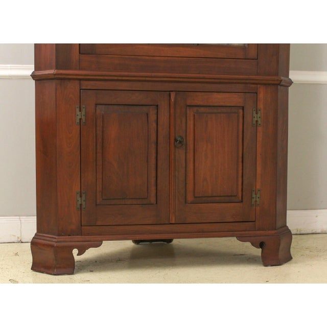 Traditional Benchmade 2 Piece Solid Cherry Country Corner Cabinet For Sale - Image 3 of 13