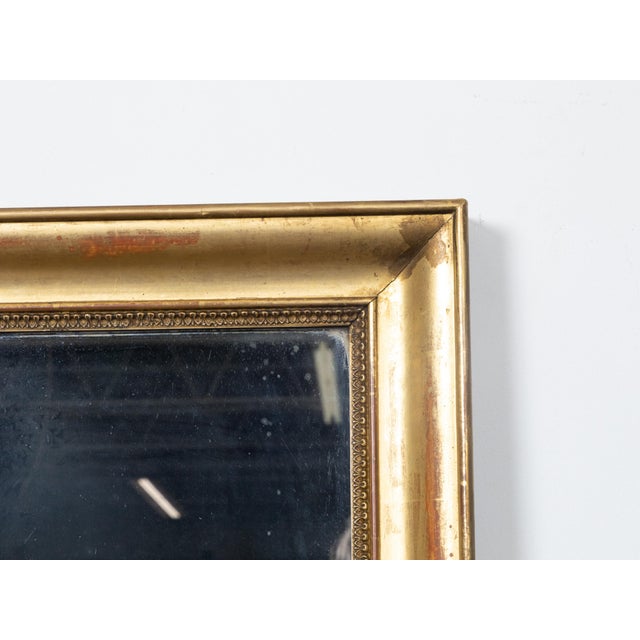 French Turn of the Century 1900s Narrow Giltwood Split Mirror with Molded Frame For Sale - Image 4 of 10