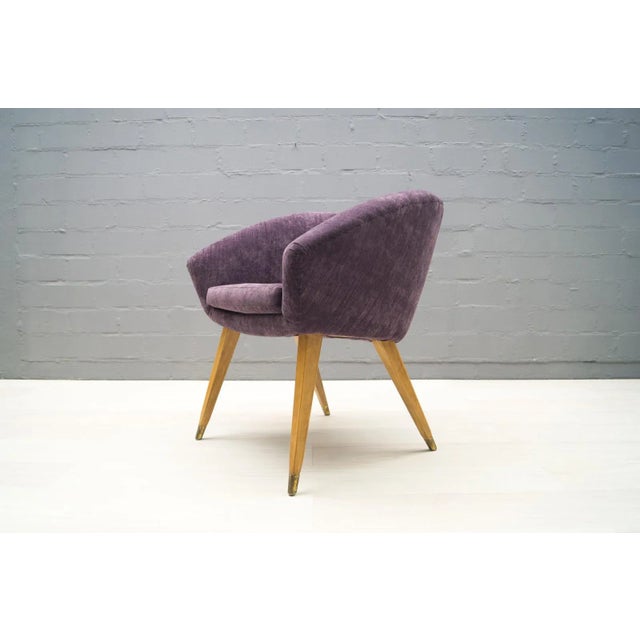 Mid-Century French Purple Cocktail Chair, 1950s For Sale - Image 11 of 11