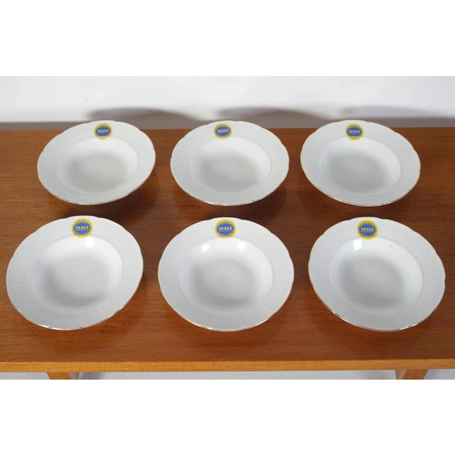 1960s Czechoslovakian Tesla Holesovice Soup Plates by Stara Role, 1970s, Set of 6 For Sale - Image 5 of 6