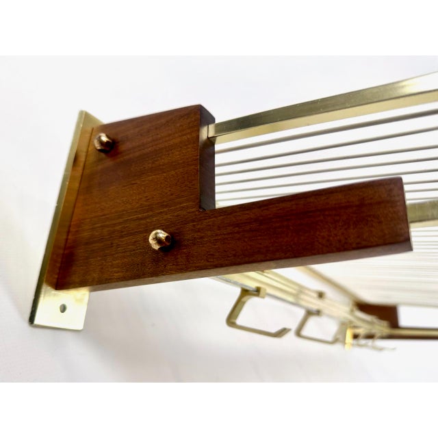 1960s Mid-Century Teak and Brass Plated Coat Rack, 1960s For Sale - Image 5 of 17