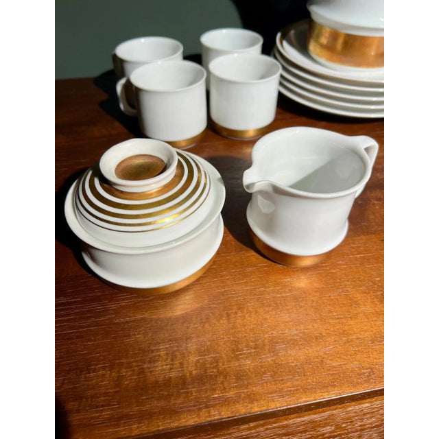 Vintage Coffee Service for Six People in 14K Gold Leaf, 1970s, Set of 21 For Sale - Image 4 of 9