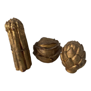 Trio of Gilt Decorative Vegetables
