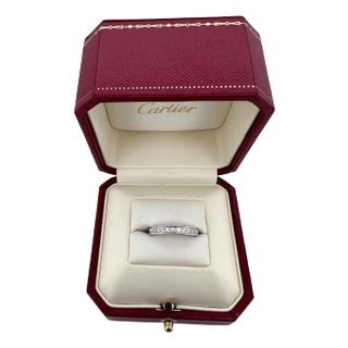 Cartier - White gold and diamond wedding ring 0.6 carat E/VVS, Size 6 For Sale
