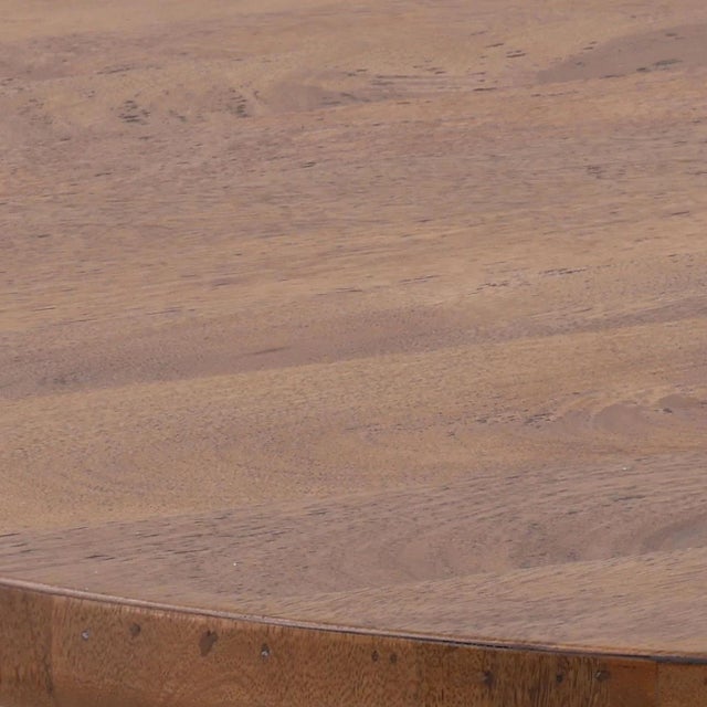 Contemporary Carlo Round Pedestal Organic Modern Coffee Table For Sale - Image 3 of 3