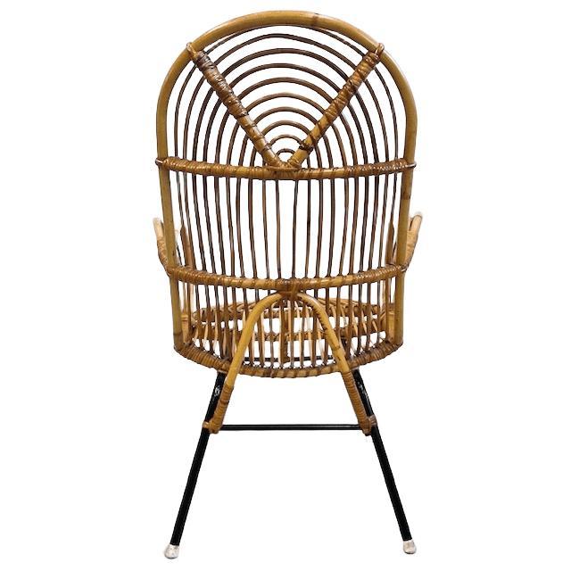 Vintage Rattan Chair by Rohé Noordwolde, 1950s For Sale - Image 5 of 10