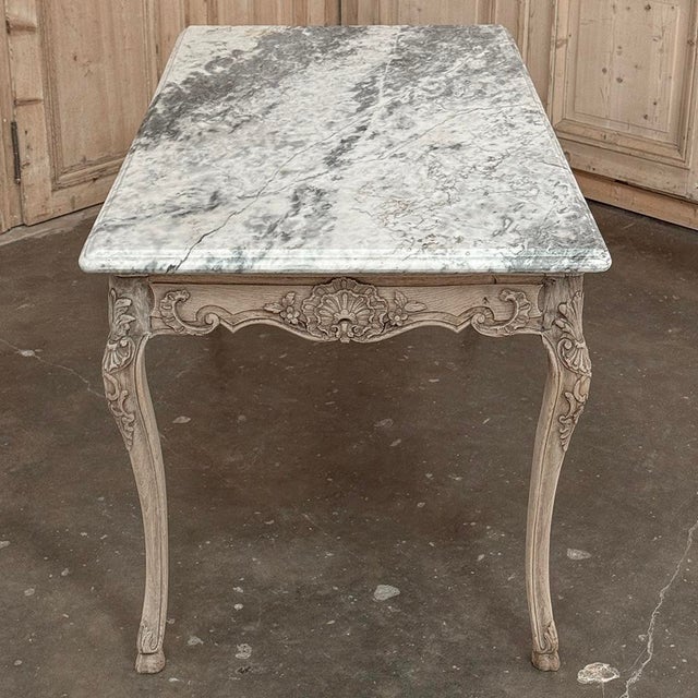 Antique 19th Century Louis XV Stripped Table With Marble Top For Sale - Image 15 of 18
