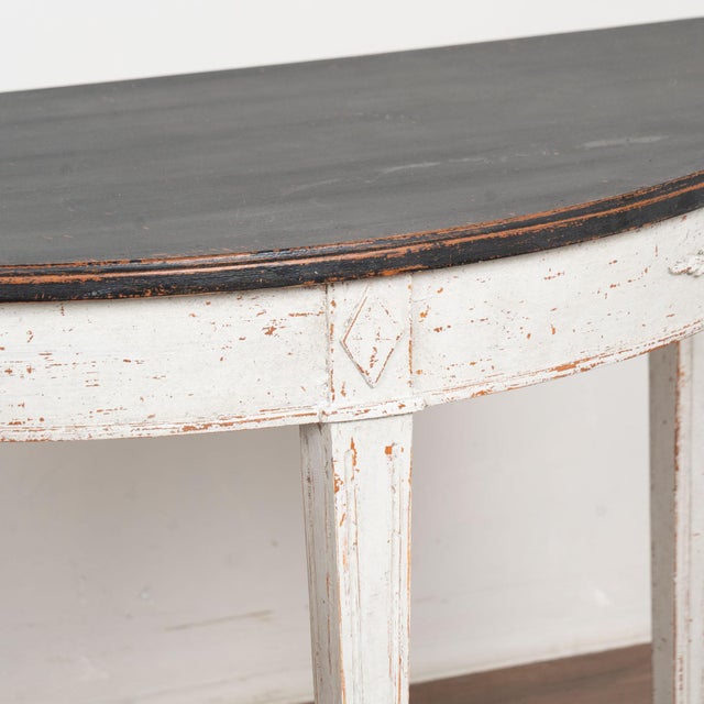 19th Century Swedish Gustavian Pair of Demi Lune Side Tables Consoles For Sale - Image 9 of 11