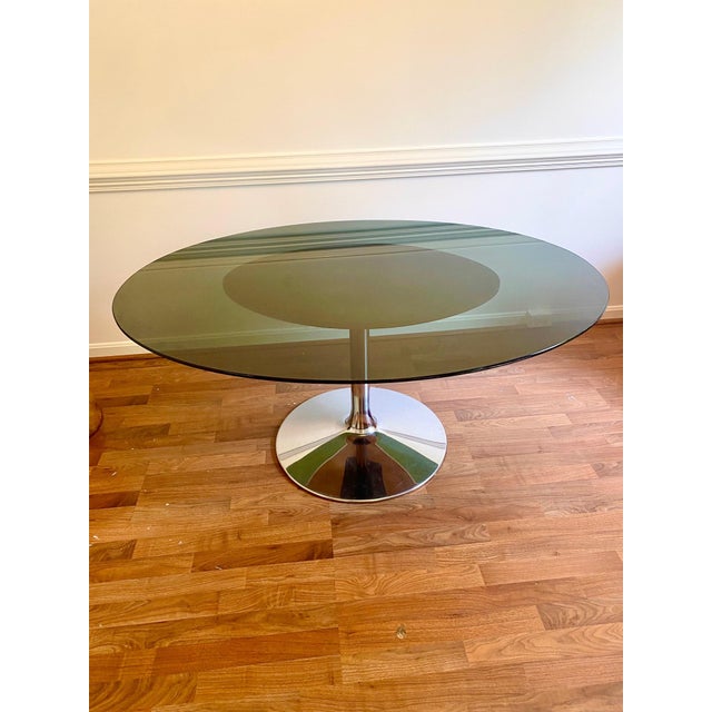 1960s Oval Smoked Glass Dining Table Chairish