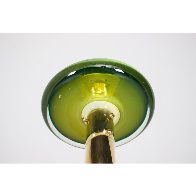 Sommerso Murano Glass and Brass Lamp, 1970s For Sale - Image 3 of 15