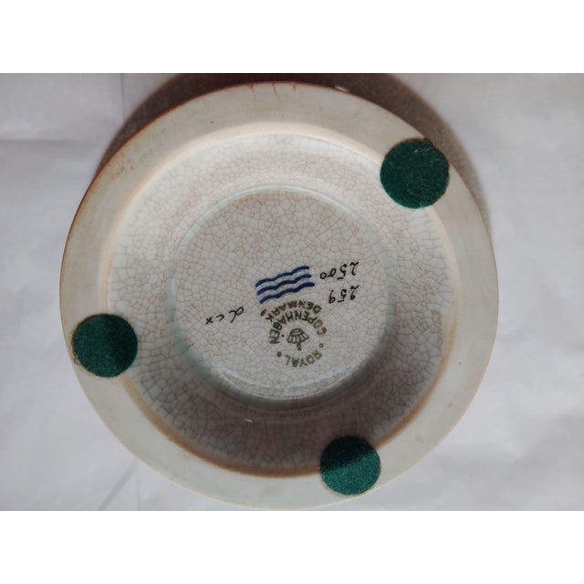 1960’s Vintage Royal Copenhagen Bonbon Dish & Cover Gray, Red & Gold, Craquelé For Sale In New York - Image 6 of 7