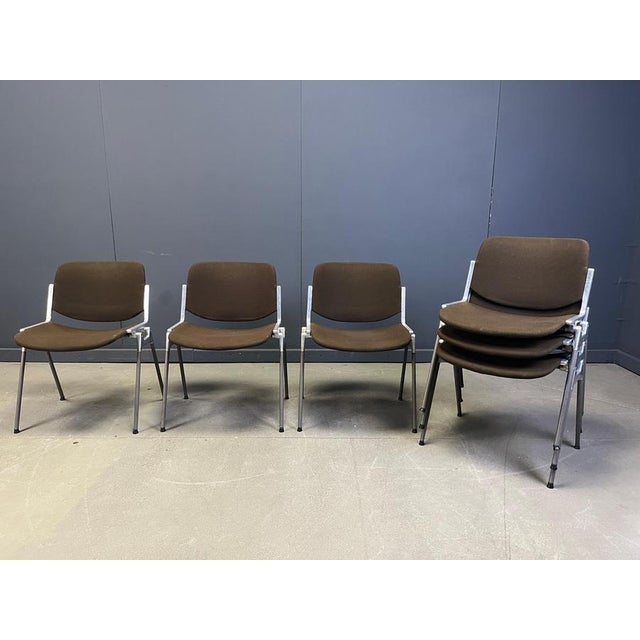 Textile Vintage DSC 106 Side Chairs by Giancarlo Piretti for Castelli, 1970, Set of 6 For Sale - Image 7 of 11