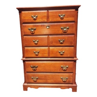 Stanley Furniture Chippendale Cherry Chest of Drawers For Sale