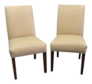 Modern Design Leather Side Chairs - a Pair